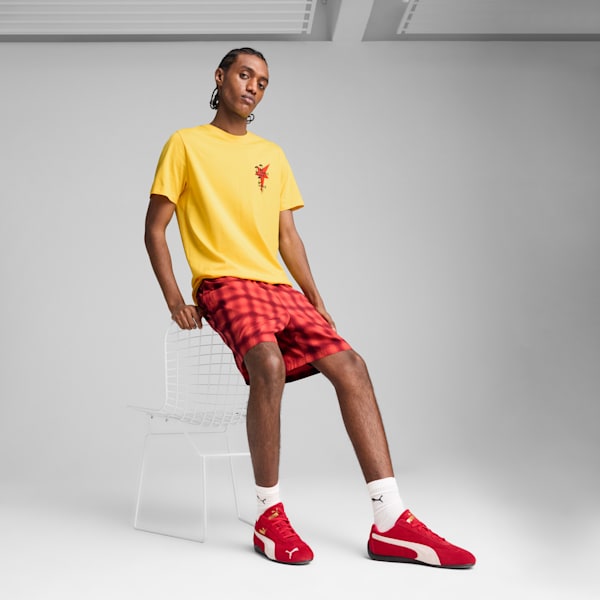 Road To Unity Men's Relaxed Fit 6" Woven Shorts, Red Fire-AOP, extralarge-IND